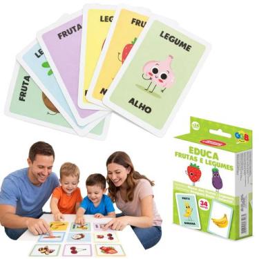 Imagem de Jogo Educa Fruta Legumes Pedagogico Carta Infantil Educativo - GGB