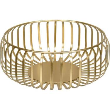 Imagem de CENTRO MESA DECORATIVO FRUTEIRA HOME&CO METAL 9x25x25cm DOURADO