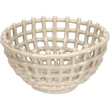 Imagem de CENTRO MESA DECORATIVA FRUTEIRA HOME&CO CERÂMICA 12x22x22cm MARFIM