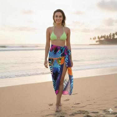 Imagem de Canga/Pareô Sublimado Zebra Neon 1,00x1,50m - Fera Print - Sublimatex