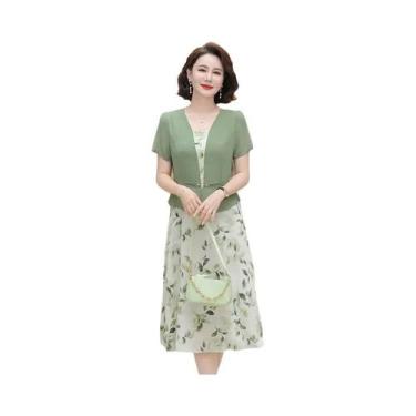 Imagem de Vestidos Casuais De Alta Qualidade Em Chiffon Com Estampa E Patchwork,