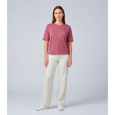 Imagem de Blusa Feminina 100% Poliéster Básica Infinita Cor Rosa, G, Rosa