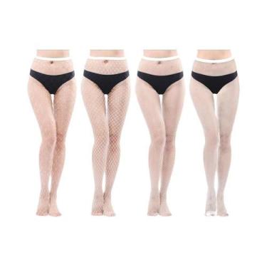 Imagem de Meias De Rede Super Elásticas Para Mulheres, 4 Peças, Meias De Rede Gó