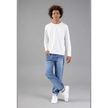 Imagem de Camiseta Básica de Mangas Longas Masculino Adulto Just Basic, Branco, 