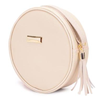 Imagem de Bolsa Feminina Redonda Com Alça De Regulagem - Trend Bags, Bege