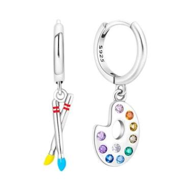 Imagem de Brincos De Argola Em Prata Esterlina 925 Com Zircônia Em Forma De Cere