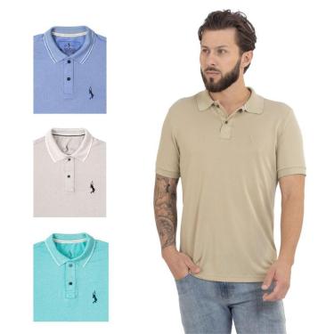 Imagem de Kit 4 Camisa Polo Masculina Elegante Dia a Dia Piquet-Masculino