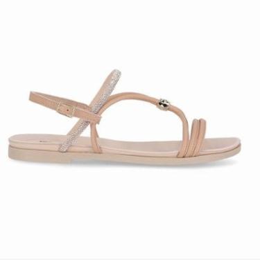 Imagem de Sandália Rasteira Fivela Strass Confort Piccadilly - Nude-Feminino