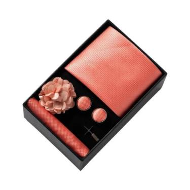 Imagem de Conjunto De Acessórios Para Terno Masculino Com Estampa Cinza: Gravata