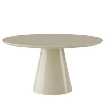 Imagem de Mesa De Jantar Cone Redonda 130 Cm Laca Off White - Blush