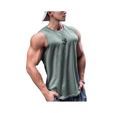 Imagem de Camiseta Sem Mangas Masculina Em Malha Para Academia, Top De Alta Qual