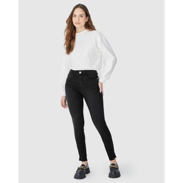 Imagem de Calça Feminina Skinny Cropped Fenda Lateral Em Flex Jeans-Feminino