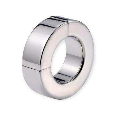 Imagem de Anel Peniano 3 e 5cm X 2cm em Aço Inoxidável com Fecho em Imã Prata para Ereção Firme Love Toys