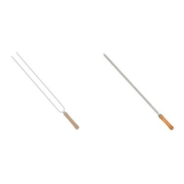 Imagem de Conjunto de Espetos para Churrasco Conjunto de 5 Espetos Mor 65cm em Aço Cromado com Ca...