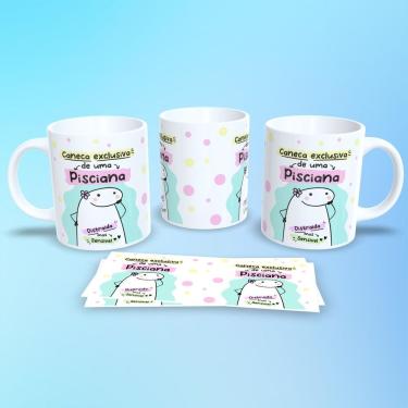 Imagem de Caneca de Porcelana 325ML Flork Signos Peixes para Bebidas Quentes e Frias Branca Outras Marcas