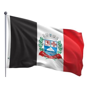 Imagem de Bandeira do Município de Praia Grande Uma Face Estampada Tamanho 90x12