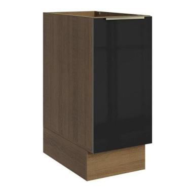 Imagem de Balcão De Cozinha 35 Cm 1 Porta (sem Tampo) Rustic/preto Lux Madesa Ru