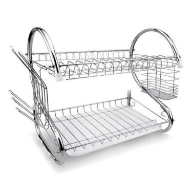 Imagem de Vittak Escorredor de Louça Duplo Inox para Pratos Talheres com Bandeja