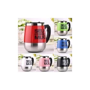 Imagem de Kit 2 Canecas Elétrica Mixer Inox Automática Mistura Shake - cores var