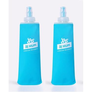 Imagem de Kit 2 Garrafas Dobrável Soft Flask Hupi Corrida Boca Pequena, AZUL CLA