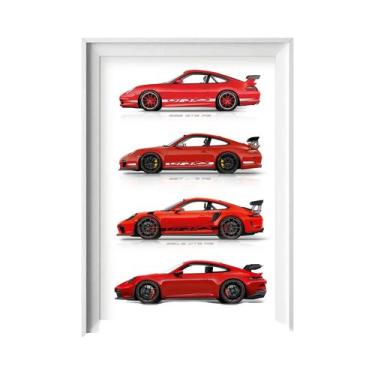 Imagem de Pôster Em Tela Multicolorido 911 GT3 SuperCar Geração Arte De Parede D