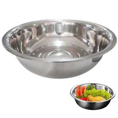 Imagem de Tigela BSL3877-4 para Preparo de Receitas em Inox Multiuso Empilhável para Cozinha Inox Braslu