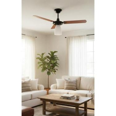 Imagem de Ventilador De Teto 98cm 3 Velocidades Potente 130W Preto 110 - Congrat