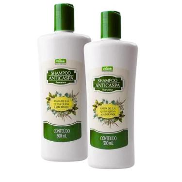 Imagem de KIT 2 Shampoo Anticaspa 300ml Raspa de Juá ,Quina Quina e Jaborandi Vi