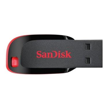 Imagem de Pendrive Sandisk Cruzer Blade 128gb 2.0 Preto E Vermelho