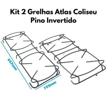 Imagem de Kit 2 Grelhas Fogao Atlas Coliseu 45x19 Pino Invertido