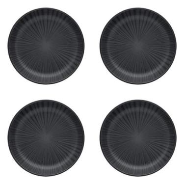 Imagem de Conjunto Com 4 Pratos Fundos 20,5Cm Flat Ônix Preto Oxford