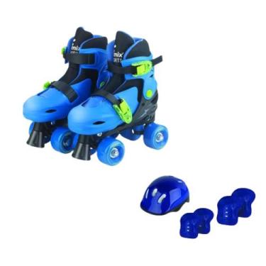 Imagem de Patins Roller 04 Rodas Azul Com Acessorios - Fenix - Fênix, 34-37
