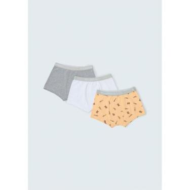Imagem de Kit/03 Cueca Boxer Hering 577L Infantil Algodão T. 04/12, 06, 1a, Cinz