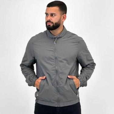 Imagem de Jaqueta Broken Rules Bomber com Zíper Masculina, P, Cinza