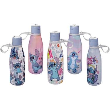Imagem de Garrafa de Água Stitch Disney 530ml Escola Tampa Abre Fácil - Plasutil