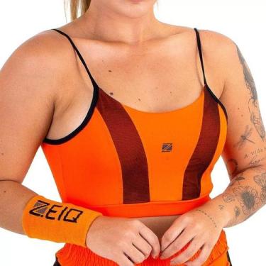 Imagem de Top Alça Zeiq Laranja e Preto, G, Laranja, Preto
