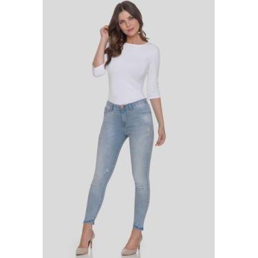 Imagem de Calça Jeans Lunender Cropped Segunda Pele Azul Claro, 46