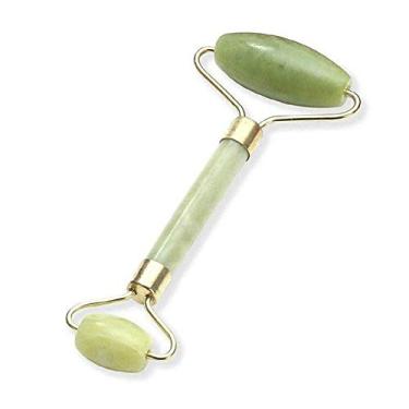 Imagem de Rolo de jade para rosto, conjunto de pedras faciais naturais de jade, massageador de pele com ferramentas de raspagem Gua Sha