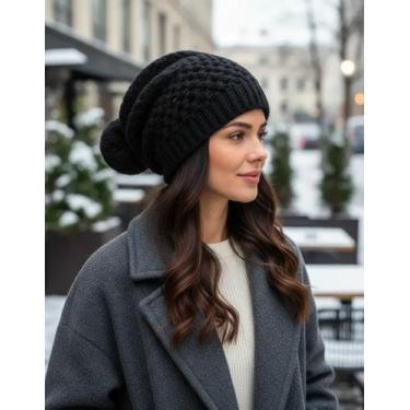 Imagem de Touca De Lã Feminina Att Sem Dobra Com Pompom Várias Cores