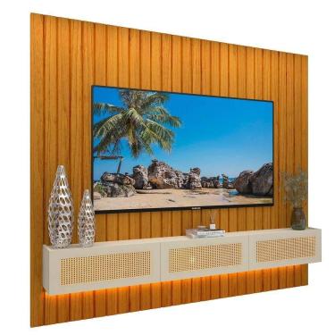 Imagem de Home Theater Majestade Native 230 Ripado com LED Off White e Creme Gelius