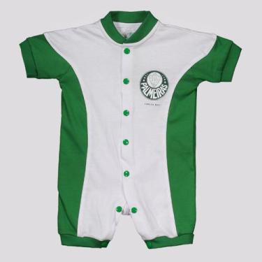 Imagem de Macacão Palmeiras Curto Colorido Infantil Branco e Verde - Torcida Bab