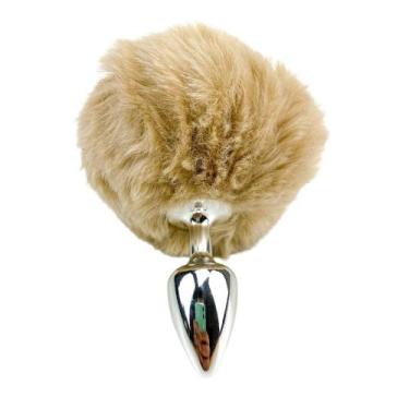 Imagem de Plug Anal Pequeno Rabinho Pompom de Coelho - hard, creme