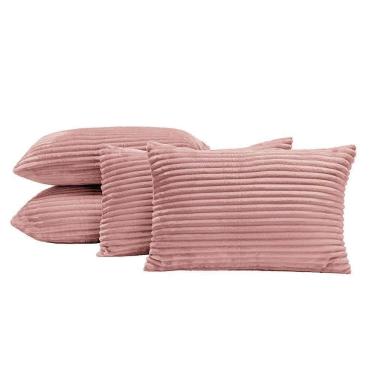Imagem de Almofadas Cheias Velvet Bariloche 60x30cm 04 Peças - Rosê
