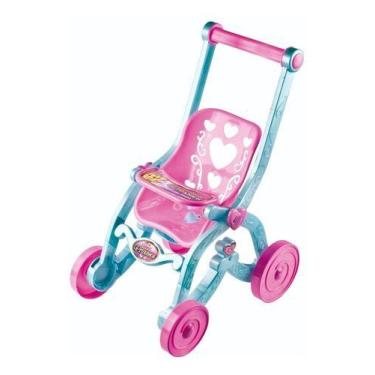 Imagem de Carrinho Boneca Baby Car Princesas Florzinha Brinquemix Cor Azul/rosa