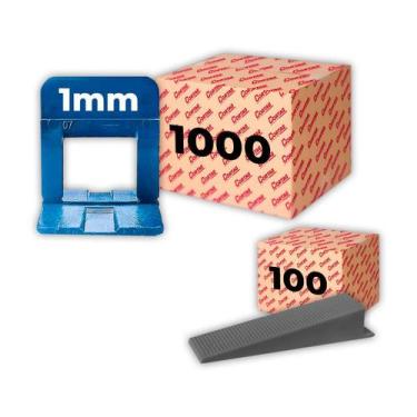 Imagem de Kit Espaçador Nivelador Eco 500 ou 1000 Pçs Cunha de Nivelamento Eco 1