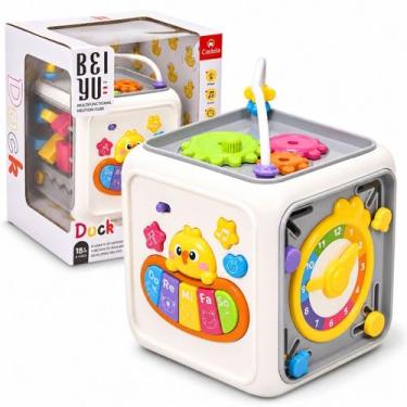 Imagem de Cubo Musical Educativo Infantil Pato com Luz CBS0826 - Castela Brasil