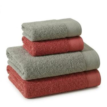 Imagem de ogo de Toalhas 4 peças Luxo Confort Algodão Banhão 500g/m² Grossa Maci