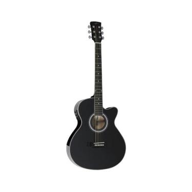 Imagem de Violão Mini Jumbo Elétrico Vogga Preto Nylon VCE340