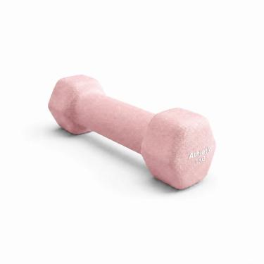 Imagem de Halter Athletic Sextavado 1kg com Revestimento em Neoprene Rosa 1KG