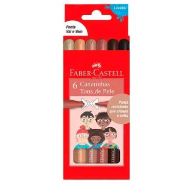 Imagem de Canetinha Tons de Pele com 6 Cores - Faber-Castell